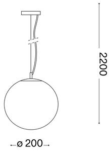 Ideal Lux - Пендел MAPA 1xE27/42W/230V Ø 20 см сив/опушен