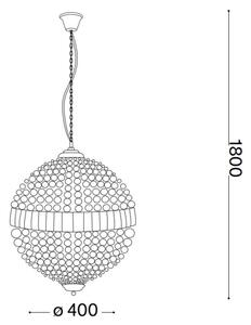 Ideal Lux - LED Кристален пендел LUXOR 6xG9/3W/230V Ø 40 см прозрачен
