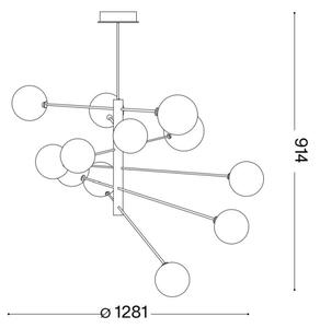 Ideal Lux - LED Полилей EQUINOXE 12xG4/2W/230V Ø 128,1 см месинг/опушен