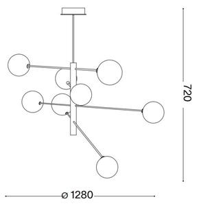 Ideal Lux - LED Полилей EQUINOXE 8xG4/2W/230V Ø 128 см хром/опушен