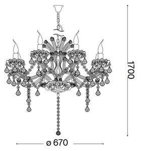 Ideal Lux - Кристален пендел NAPOLEON 8xE14/40W/230V Ø 67 см хром