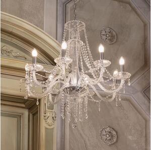 Ideal Lux - Кристален пендел AMADEUS 8xE14/40W/230V Ø 80 см прозрачен