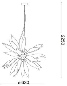 Ideal Lux - LED Пендел LEAVES 8xG9/3W/230V Ø 63 см бял