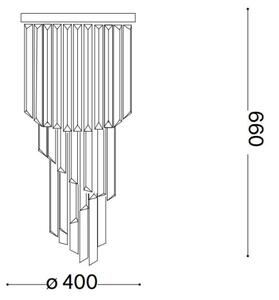 Ideal Lux-Кристален полилей за повърхностен монтаж CARLTON 8xE14/40W/230V Ø 40 см лъскав хром