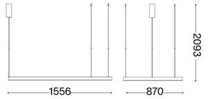 Ideal Lux - LED Пендел WAVES LED/54W/230V CRI 90 месинг