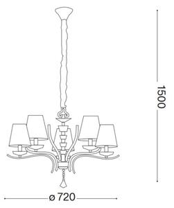 Ideal Lux - Пендел PEGASO 5xE14/28W/230V Ø 72 см златист