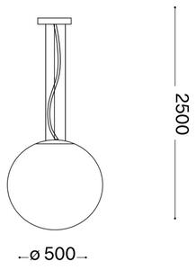 Ideal Lux - Пендел MAPA 1xE27/42W/230V Ø 50 см сив/опушен
