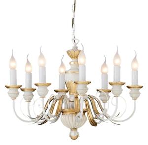 Ideal Lux - Пендел FIRENZE 8xE14/40W/230V Ø 64 см бял/златист