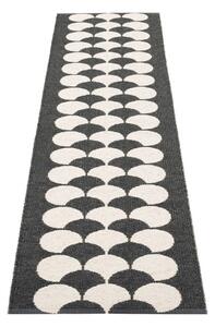 Черна и кремава пътека за открито и закрито 70x250 cm Poppy Black Vanilla – Pappelina
