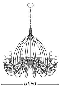 Ideal Lux - Пендел CORTE 12xE14/40W/230V Ø 95 см меден