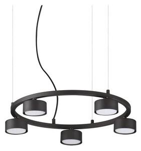 Ideal Lux - LED Пендел MINOR 5xGX53/9W/230V Ø 50 см черен