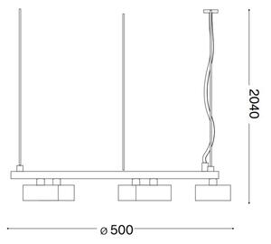 Ideal Lux - LED Пендел MINOR 5xGX53/9W/230V Ø 50 см черен