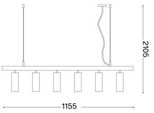 Ideal Lux - LED Пендел DYNAMITE 6xGU10/7W/230V CRI 90 бял