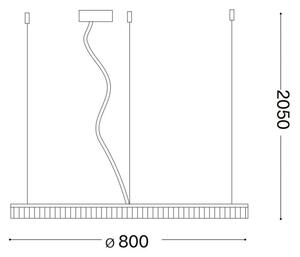 Ideal Lux - LED Пендел CROWN LED/42W/230V 3000K Ø 80 см CRI 90 месинг