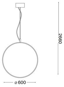 Ideal Lux - LED Пендел CIRCUS LED/33W/230V Ø 60 см CRI 90 черен
