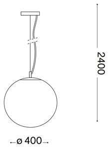 Ideal Lux - Пендел MAPA 1xE27/42W/230V Ø 40 см сив/опушен