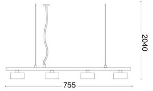 Ideal Lux - LED Пендел MINOR 4xGX53/9W/230V 75,5 см черен
