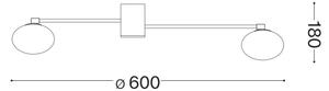 Ideal Lux - LED Полилей за повърхностен монтаж HERMES 3xG9/3W/230V Ø 60 см златист