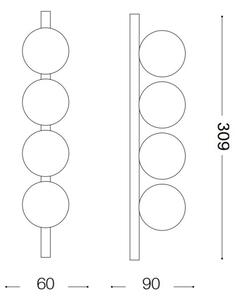 Ideal Lux - LED Плафониера PING PONG 4xLED/3W/230V CRI 90 месинг