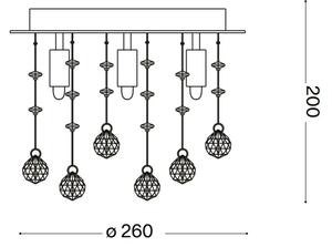 Ideal Lux - LED Кристална плафониера MOONLIGHT 5xG9/3W/230V Ø 26 см златист