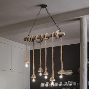 Ideal Lux - Пендел CANAPA 6xE27/15W/230V кафяв