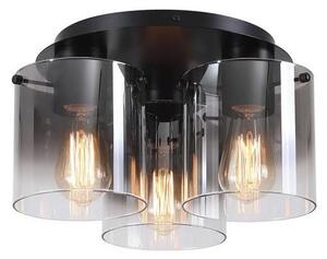 Searchlight 88911-3BK - Плафон SWEDEN 3xE27/60W/230V Ø39 см черен/опушен
