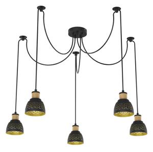 Prezent 27525 - Пендел MESCALA 5xE14/40W/230V паяк черен
