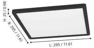 Eglo 900093 - Димируемо LED RGBW таванно осветително тяло ROVITO-ZLED/14,6W/230V черно
