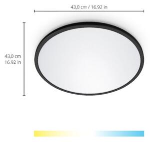 WiZ - LED Димируем плафон SUPERSLIM LED/22W/230V черен Wi-Fi