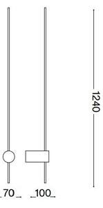 Ideal Lux - LED аплик ESSENCE LED/19W/230V 4000K 124 см CRI 90 черен