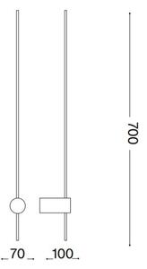 Ideal Lux - LED аплик ESSENCE LED/12W/230V 4000K 70 см CRI 90 черен
