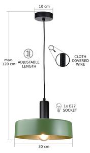 Пендел HAKI 1xE27/60W/230V зелен/черен