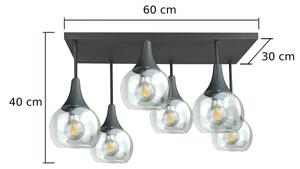 Полилей за повърхностен монтаж SOMA 6xE27/60W/230V черен/прозрачен