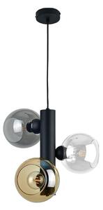 Пендел TUBE 3xE27/60W/230V черен/опушен бежов/прозрачен