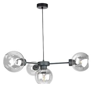Пендел KALIOPE 4xE27/60W/230V черен/прозрачен