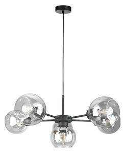 Пендел KALIOPE 6xE27/60W/230V черен/прозрачен