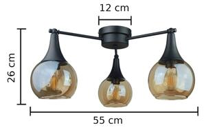 Полилей за повърхностен монтаж STAR 3xE27/60W/230V черен/опушен бежов