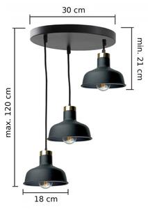 Пендел HEBE 3xE27/60W/230V черен