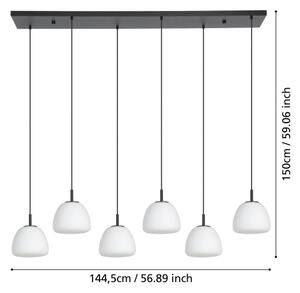 Eglo 390203 - Пендел BALMES 6xE27/40W/230V