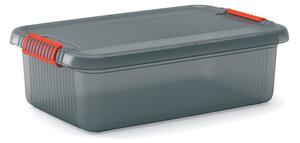 Сива пластмасова кутия за съхранение с капак 59x39x18 cm K Latch Box – KIS