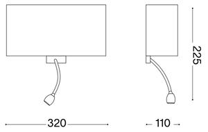 Ideal Lux - LED Гъвкав аплик HOTEL 1xE27/60W/230V + LED/1,5W бял