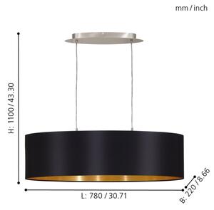 Eglo 55266 - Пендел MASERLO 2xE27/60W/230V черен