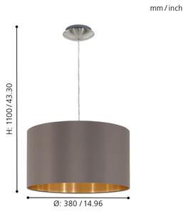 Eglo 55269 - Пендел MASERLO 1xE27/60W/230V кафяв