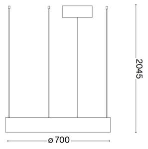 Ideal Lux - LED Пендел ORACLE LED/35W/230V 3000K Ø 70 см CRI 90 черен