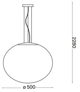 Ideal Lux - Пендел CANDY 1xE27/42W/230V Ø 50 см бял
