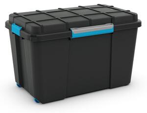 Черна пластмасова кутия за съхранение с капак 73,5x44,5x46 cm Scuba Box – KIS