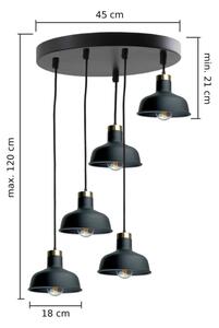 Пендел HEBE 5xE27/60W/230V черен