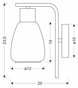 Аплик MOLDO 1xE27/40W/230V черен/опушен черен