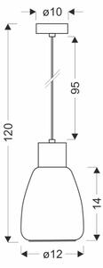 Пендел MOLDO 1xE27/40W/230V черен/прозрачен
