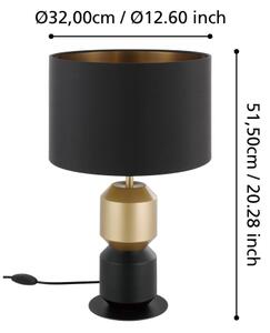 Eglo 390188 - Настолна лампа LAURIGNANO 1xE27/40W/230V черен/златист